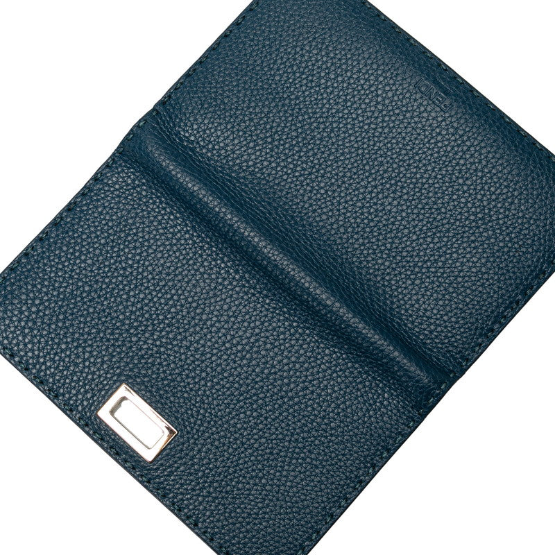 Fendi Peekaboo Selleria Leather Long Wallet Blue in Great Condition