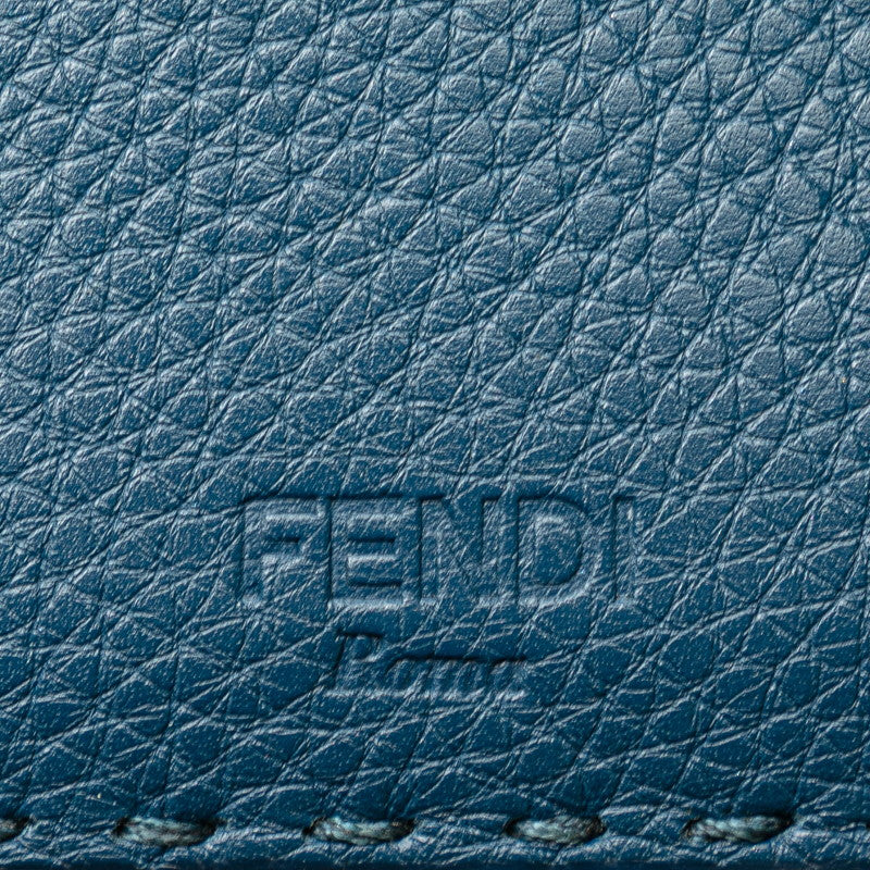 Fendi Peekaboo Selleria Leather Long Wallet Blue in Great Condition