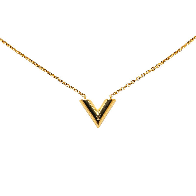 Louis Vuitton Essential V Necklace Gold M61083 in Very Good Condition