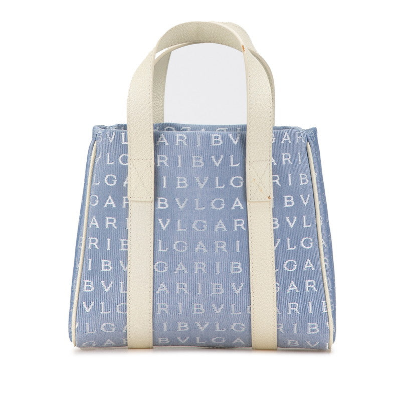 Bvlgari Logo Mania Mini Tote Bag Canvas Leather