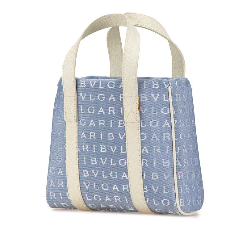 Bvlgari Logo Mania Mini Tote Bag Canvas Leather