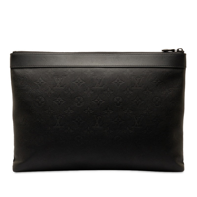 Louis Vuitton Monogram Shadow Pochette Discovery GM Leather Clutch Bag in Great Condition