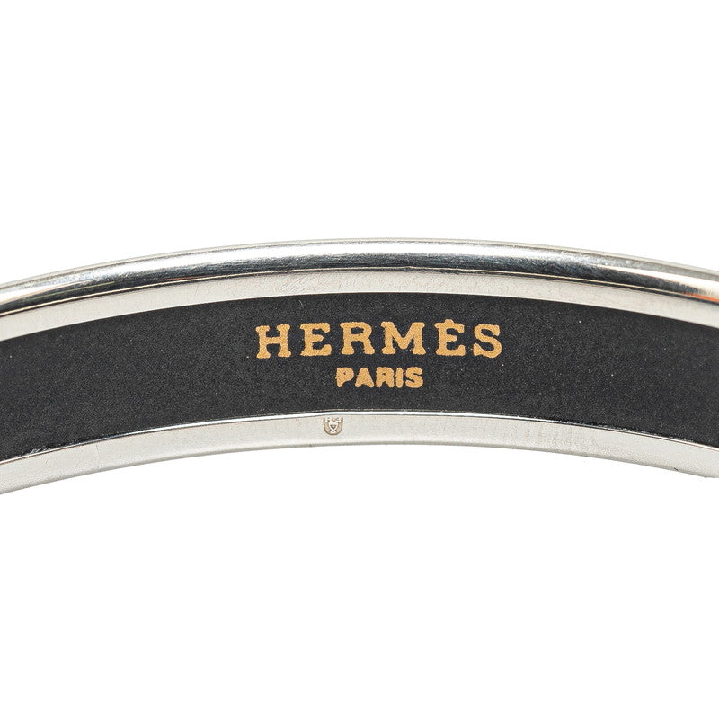 Hermes Enamel PM Diamond Bangle Purple Silver Metal