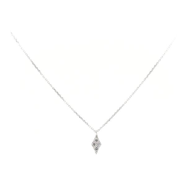 Ponte Vecchio Diamond Necklace, 0.13ct, Made of K18 White Gold, For Women, Preloved