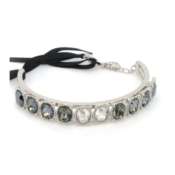 Swarovski Silver Bangle with Crystal, Ladies' Silver Bracelet
