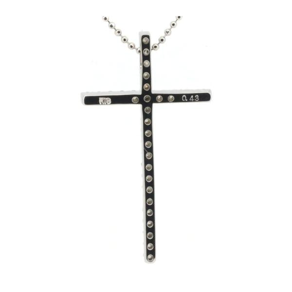 Vandome Aoyama Cross Diamond Necklace 0.43ct in K18 White Gold for Women  in Excellent Condition