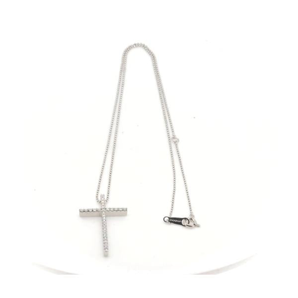 Vandome Aoyama Cross Diamond Necklace 0.43ct in K18 White Gold for Women  in Excellent Condition