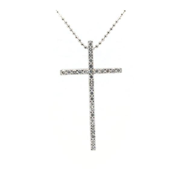 Vandome Aoyama Cross Diamond Necklace 0.43ct in K18 White Gold for Women  in Excellent Condition