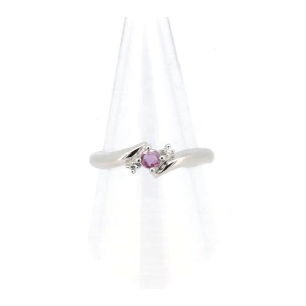 VANDOME AOYAMA Ruby and Diamond Ring, Size 10.5, Made in Platinum PT900, Silver, Women's, Pre-owned