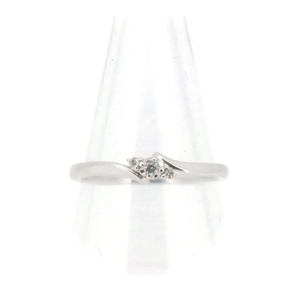 [LuxUness]  4℃ White Gold Diamond Ring, Size 10, Shaped in K18 White Gold, Women's Line by Yon-Doshi in Excellent condition