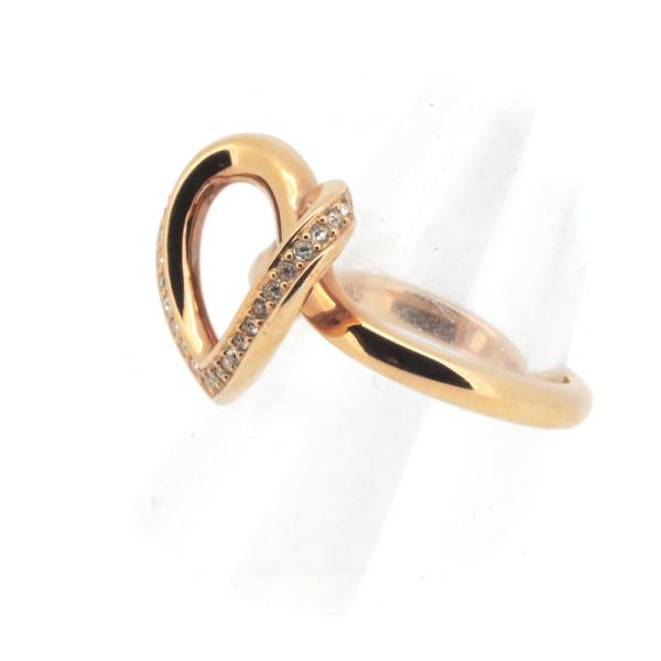 [LuxUness]  Swarovski Heart Design Ring with Gold Plated Rhinestone, Size 13, Ladies' Gold Ring in Excellent condition