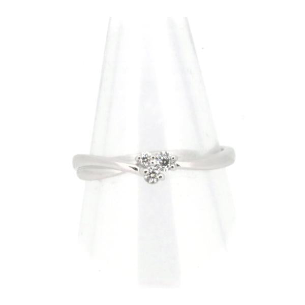 Star Jewelry 3P D0.07ct Ring in K18 White Gold/Diamond, Size 8 for Women - Silver [Pre-owned] in Great Condition