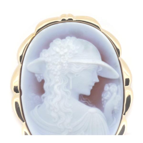 "Gerhard Schmidt K18 Yellow Gold Ladies Stone Cameo Pendant, Women's Gold Pendant" in Great Condition