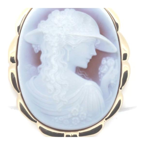 "Gerhard Schmidt K18 Yellow Gold Ladies Stone Cameo Pendant, Women's Gold Pendant" in Great Condition