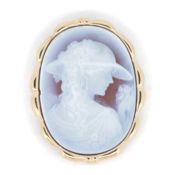 "Gerhard Schmidt K18 Yellow Gold Ladies Stone Cameo Pendant, Women's Gold Pendant" in Great Condition