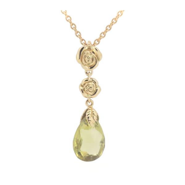 Carreray Carrera Peridot Necklace K18YG Yellow Gold in Great Condition