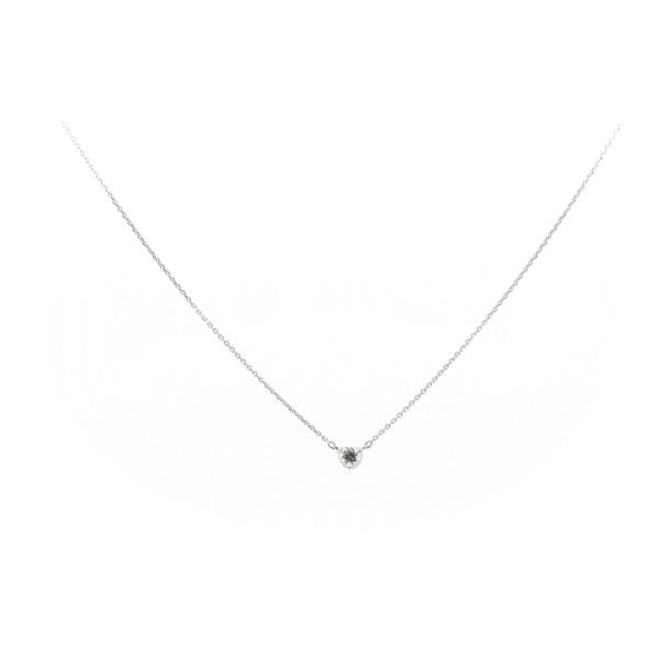 [LuxUness]  YONDO C Diamond Necklace 0.176ct in PT850 Platinum for Ladies - Used in Excellent condition