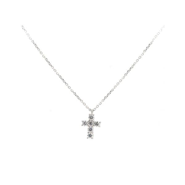 Vandome Aoyama Cross Diamond 0.30ct Necklace in Platinum PT900 & PT850 for Women