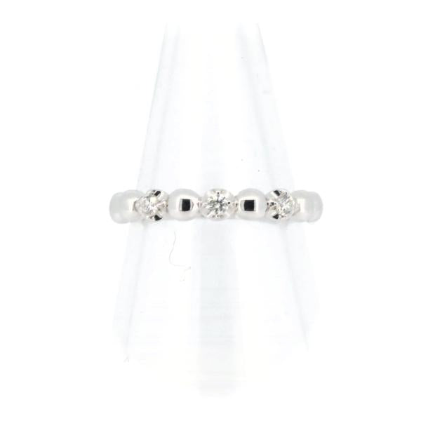 [LuxUness]  Vandome Aoyama Diamond Ring Size 11, 0.09ct, K18 White Gold, Ladies' Silver Jewelry, Pre-Owned in Excellent condition
