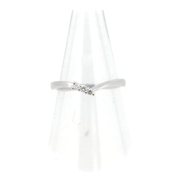 4℃ Diamond Ring, 18K White Gold, Size 8, Women's, Silver, Pre-owned