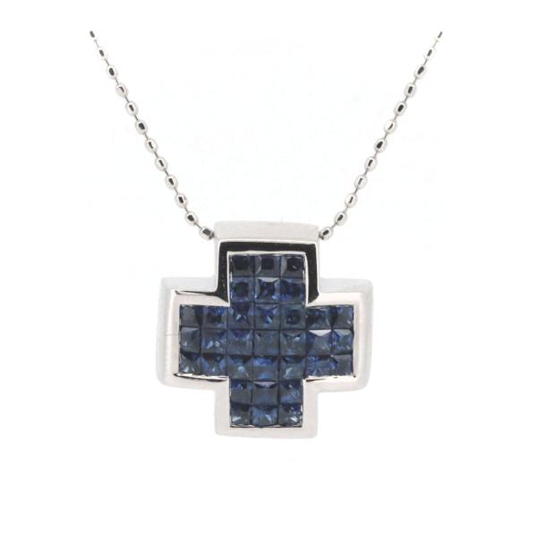 MASUMIKASAHARA Women’s Blue Sapphire Necklace in K18 White Gold – Classic Blue Design in Great Condition