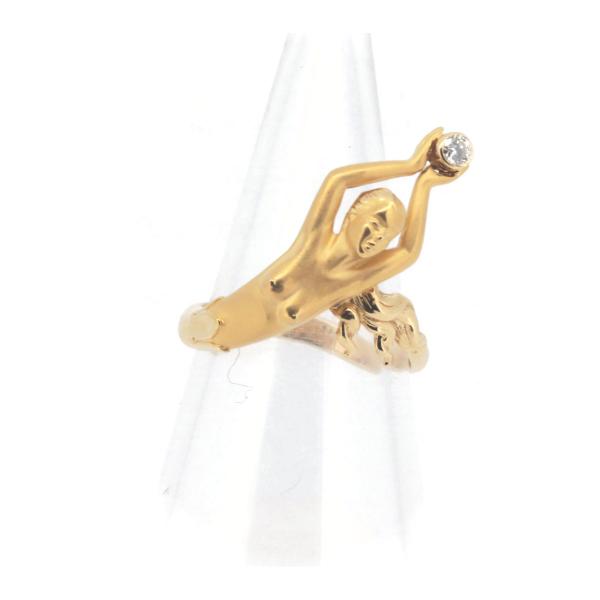 Carrera y Carrera Mermaid Motif Diamond Ring, Size 12, K18 Yellow Gold for Women - Preloved