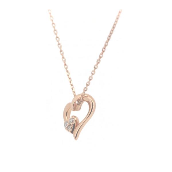 Canal 4℃ Heart Motif Diamond Necklace in K10 Pink Gold for Women  in Great Condition