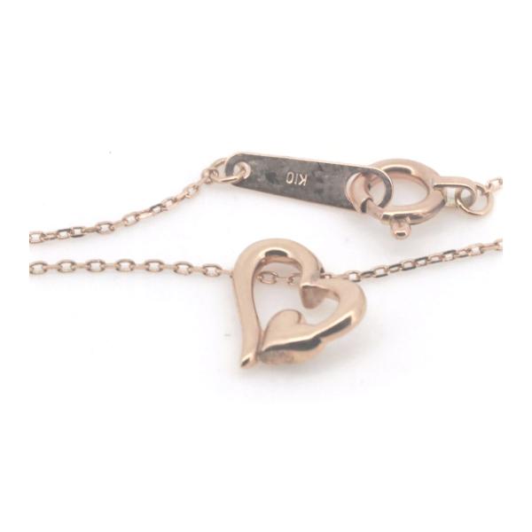 Canal 4℃ Heart Motif Diamond Necklace in K10 Pink Gold for Women  in Great Condition