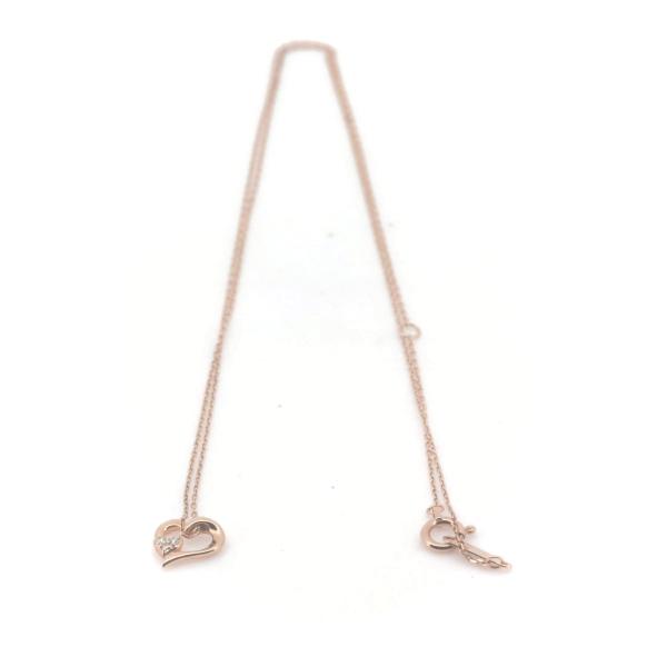 Canal 4℃ Heart Motif Diamond Necklace in K10 Pink Gold for Women  in Great Condition