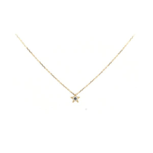 Star Jewelry Diamond Necklace, 0.10ct, K18 Yellow Gold, Diamond 0.10ct, Gold, Women's - Used