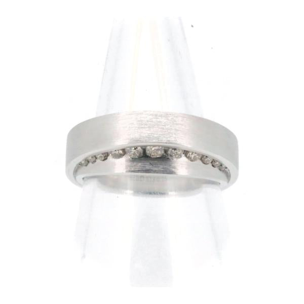 Kashikey Main Diamond Ring, Size 15, 0.25ct in K18 White Gold, Preowned Men's Silver Jewelry in Excellent Condition