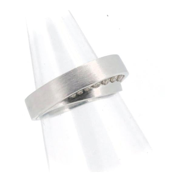 Kashikey Main Diamond Ring, Size 15, 0.25ct in K18 White Gold, Preowned Men's Silver Jewelry in Excellent Condition