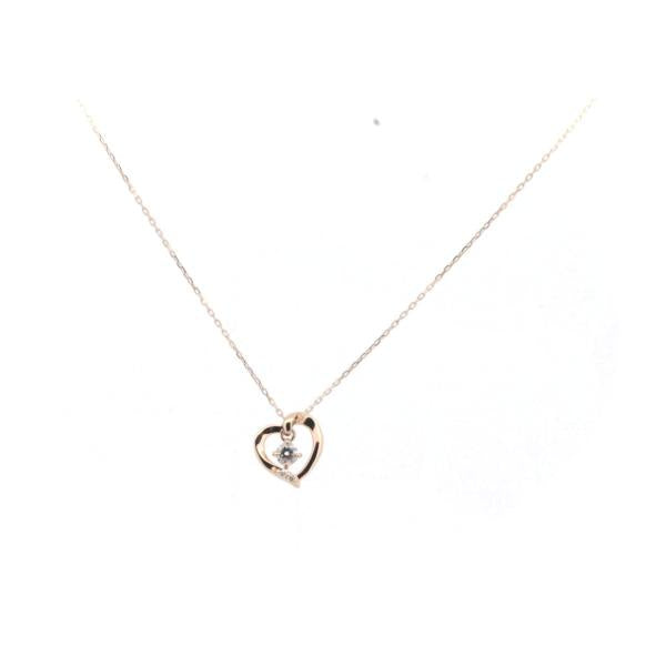 Canal 4℃ Heart Motif Diamond Necklace, K18 Pink Gold for Women - Preloved in Great Condition