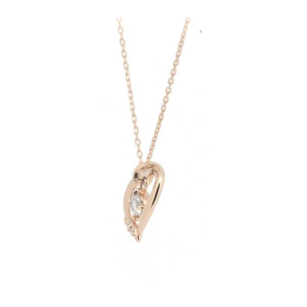 Canal 4℃ Heart Motif Diamond Necklace, K18 Pink Gold for Women - Preloved in Great Condition