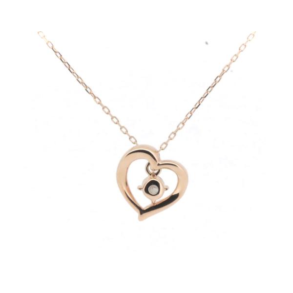 Canal 4℃ Heart Motif Diamond Necklace, K18 Pink Gold for Women - Preloved in Great Condition