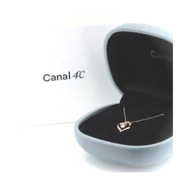 Canal 4℃ Heart Motif Diamond Necklace, K18 Pink Gold for Women - Preloved in Great Condition