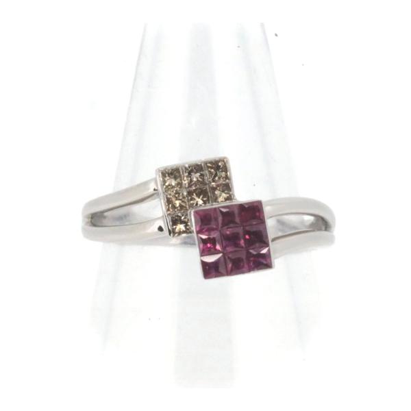 [LuxUness]  Masumikasahara Ruby and Diamond Ring in 18K White Gold, Size 12  in Excellent condition