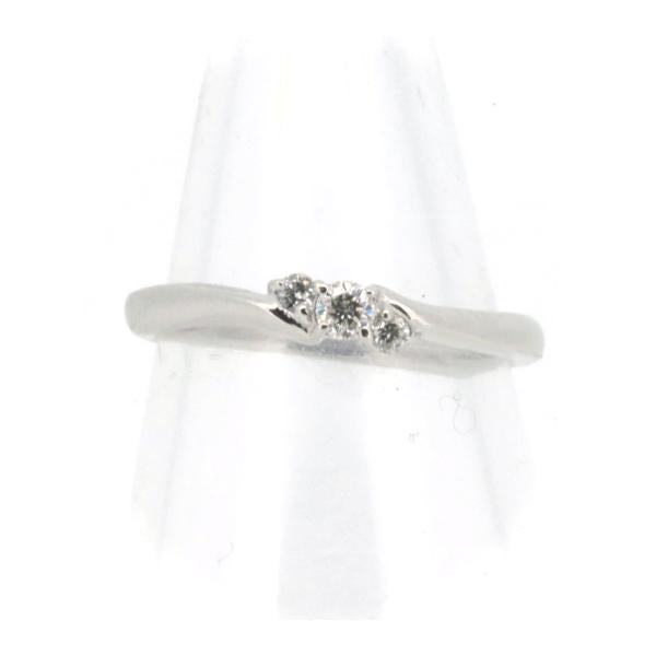 Star Jewelry 3P D0.10ct Ring in Platinum PT950/Diamond, Size 8 for Women - Silver [Pre-owned]