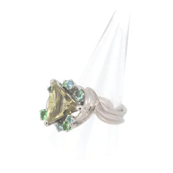 Koji Iwakura Multicolor Quartz Stone Ring in K18 White Gold/PT900 - 3.06ct, Size 12.5 For Women