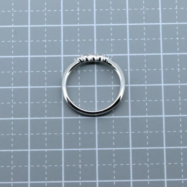 "Star Jewelry Platinum PT950 & Diamond V-shaped 5P 0.06ct Ring, Women's Silver Ring"