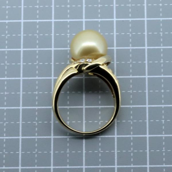 Golden Pearl Diamond Ring 0.22ct K18YG 15 in Great Condition