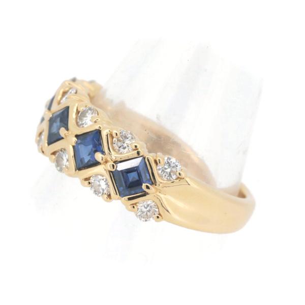 [LuxUness]  SUWA Ladies Sapphire Diamond Ring, Size 12, S0.85ct 0.45ct, K18YG, Gold Made - SUWA Jewelry Collection [Pre-owned] in Excellent condition