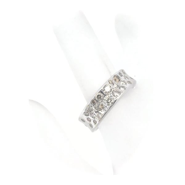 Kashikey Melange Diamond Ring, Size 15.5, 1.00ct in K18 White Gold, Preowned Men's Silver Jewelry in Great Condition