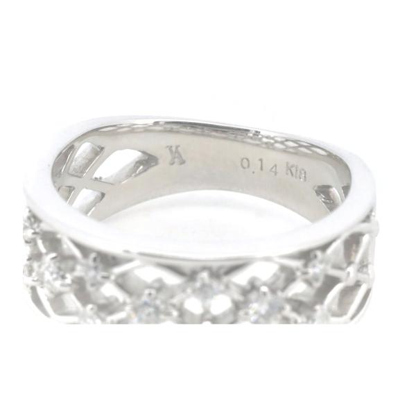[LuxUness]  VANDOME AOYAMA 0.14ct Diamond Ring in K18 White Gold - Size 9, Silver for Women in Excellent condition