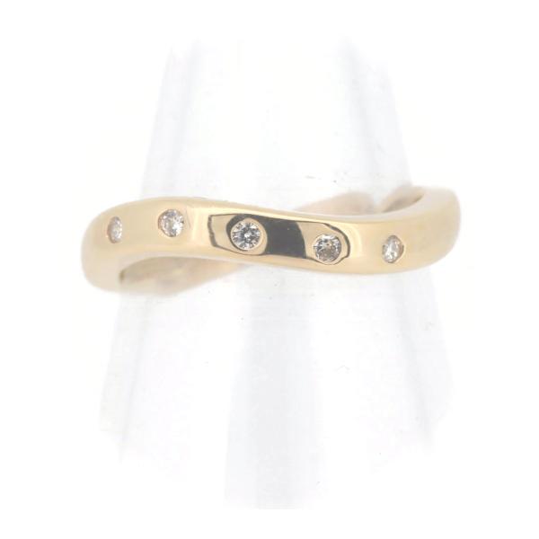 Vandome Aoyama Diamond Ring Size 11.5, K18 Yellow Gold, Ladies' Gold Jewelry, Pre-Owned in Great Condition