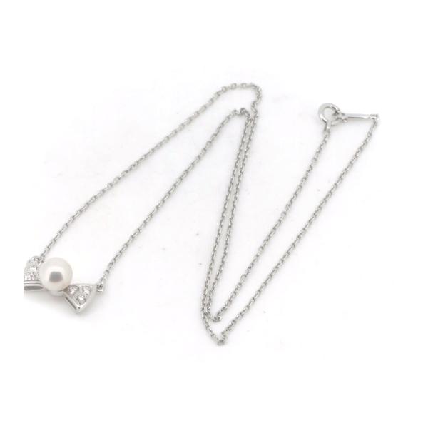 18K Pearl Diamond Ribbon Necklace