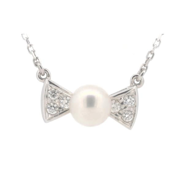 18K Pearl Diamond Ribbon Necklace