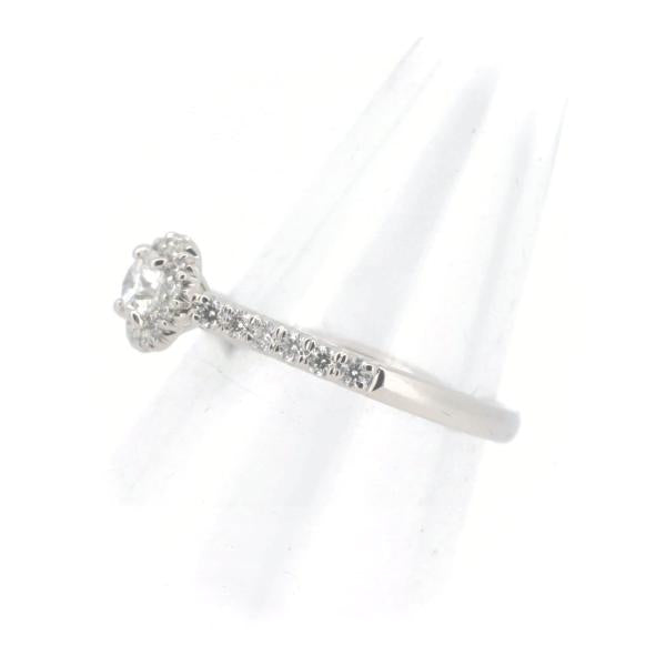 [LuxUness]  Ginza Diamond Shiraishi Platinum Ring with 0.186ct & 0.188ct Diamond - Size 6 For Women in Excellent condition