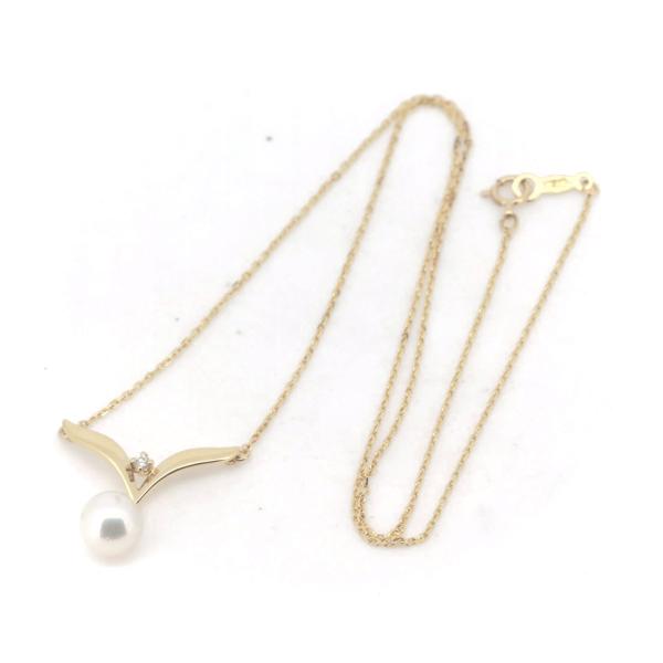 18K Pearl Diamond Necklace