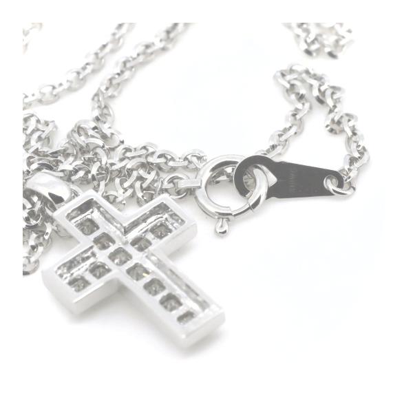 Vandome Aoyama 0.55ct Diamond Cross Necklace, K18 White Gold for Women, Preloved  in Great Condition